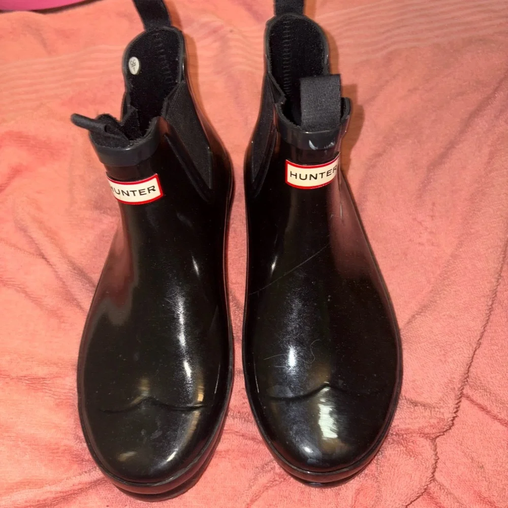 Hunter Classic Black Ankle Boots - Picture 2 of 2